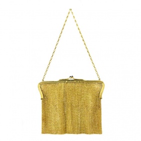14ct Yellow Gold Mesh Evening Bag